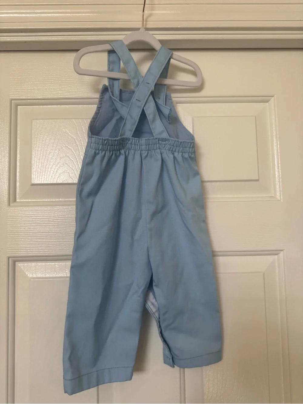 Health-Tex Vintage 1970-1980’s Light Blue Train Applique Overalls